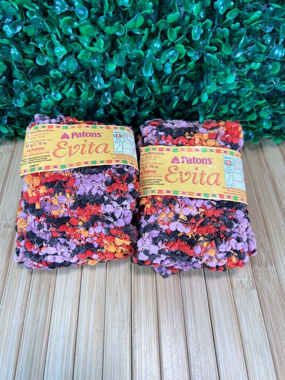 New Evita Knitting Yard Bundle of 2 Bulky 5 Color 62520 Great For Crafts